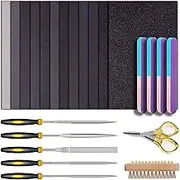 YASPIT Resin Sanding and Polishing Kit, 23 Pieces Casting Tools Set With Sand Papers, File, Blocks, Scissors, Wooden Brush for Epoxy Resin Jewelry Making Supplies