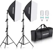 Neewer Softbox Set 24"x24" Lighting Kit for Portraits With E27 Socket Light