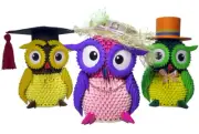3D Modular Origami Cute OWL Piggy Bank/Money Box Handmade Paper Art