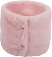 [LIFKOME] Outdoor Solid Color Neck Warmer Scarf for Men and Women Windproof One Loop Circle Collar Scarf with Thick Fluffy Lining for Fall and Winter Dark Red