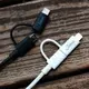 (亞果元素)iPhone 6/6 plus/5/5s和Android系統雙系統共用多功能手機傳輸線-Lightning-Cable Du-Plug 15 雙用傳輸線(白)