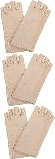 [SAFIGLE] 3 Pairs Uv-Blocking Sun Gloves for Women Fingerless Gloves Sunlight Protection for Manicure