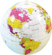 SEWACC Big Inflatable Beach Ball Blow up Globe for Children Space Theme Inflatable Ball Educational World Map for Boys and Girls