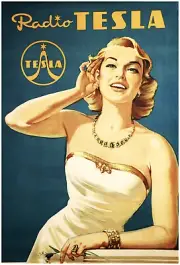 Tesla radio 1950 Ad Poster 13 x 19 Giclee Print