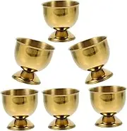 Cabilock 6Pcs Stainless Steel Egg Holders for Home Smooth Surface Egg Cups for Dining Kitchen Stylish Tabletop Egg Stands for Serving Boiled Eggs