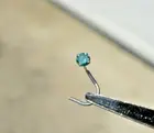 2.39mm 14k WHITE GOLD 100% REAL BLUE DIAMOND NOSE SCREW RING CERTIFICATE,SPARKLE