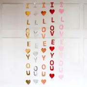 "I LOVE YOU "Garland Banner Flowers Wedding Proposal Valentine's Day Party Decor