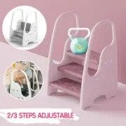 Step Ladder 3 Step Toddler Step Stool for Kids Standing Tower Kitchen Counter AU