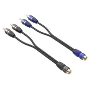 0.6ft 1 Female to 2 Male RCA Y Adapter Splitter Connector Cable (2 Pack)