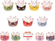Didiseaon Charm Bracelets 12pcs Mini Lucky Cat Ceramic Jewelry Beads Cute Japanese Maneki Neko Fortune Cat Spacer Beads for DIY Bracelet Necklace Earrings Jewelry Making Japanese Decor