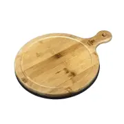 Wilmax England 31x23cm Round Bamboo Paddle Serving Cheese Board w/Handle Natural
