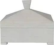 Creative Co-Op Decorative Storage Pyramid Lid and Knob, Ivory Box