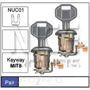 Nice Door Lock Barrel - Pair, NDL44F