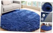 Navy Blue Round Area Rug 5ft, Soft Bedroom Circle Rugs Floor Mat for Kids