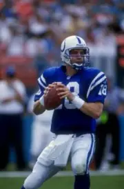Quarterback Peyton Manning of the Indianapolis Colts in action 1998 Old Photo 1