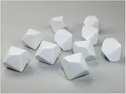 Chessex Customizable White Blank Opaque Polyhedral Dice D10 (10 Sided) 16mm (5/8in) Pack of 10