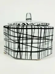 Handpainted-Graphic Black & White Pattern Continer (70% OFF)