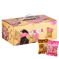 在飛比找momo購物網優惠-【盛香珍】雙味微笑河馬餅禮盒520g/盒(巧克力+草莓巧克力