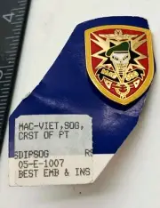 Vintage US Army Vietnam MAC SOG Commemorative Veteran Hat Lapel Pin