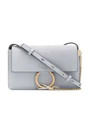Chloé Small Faye Light Cloud Leather & Suede Shoulder Bag