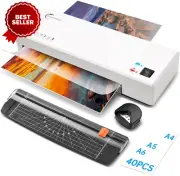 Laminator A4 Laminator with Films, 40 Pieces, A4, A5, A6, Portable Laminator wit