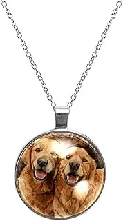 [Diusye] Necklaces for Women, Watercolor Labrador Dogs Print Stainless Steel Pendant Necklace Jewelry Birthday Anniversary Wife Girls Friends Gift