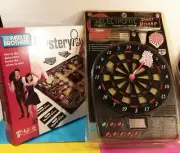 Electronic Dart Board with LCD & Sound And Parker Brothers Mystery Game Both New