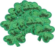IWOWHERO 1 Set Shamrock Sequin Patches for Clothes Festive Green Stickers for Patrick's Day Creative Embellishments for Clothing Bags Hats More