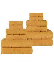 Superior 12pc Zero Twist Cotton Waffle Honeycomb Plush Soft Absorbent Towel Set