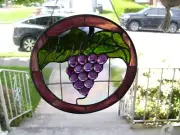 Stained Glass Grape on the Vine Suncatcher