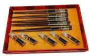 Beautiful Boxed Wooden Chopsticks with Rests FREE SHIPPING