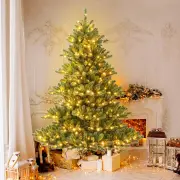Costway180CM Pre-Lit Artificial Christmas Tree with 3 Color Temperatures