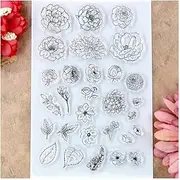 Flowers Leaves Clear Stamps for Card Making Decoration and DIY Scrapbooking