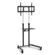 FORTIA Tall Mobile TV Stand for 37-70 Inch Television Screens Adjustable Universal Holds 68kg Black