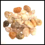 x1 Genuine Natural Rutilated Quartz Crystal Tumbled Stone