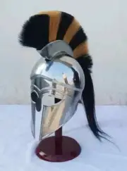 Greek Corinthian Armor Helmet With Plume Armour Medieval Knight Spartan Helmet
