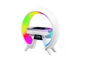 036 Dazzling Color with Clock Light Bedside Bluetooth Speaker Multifunctional