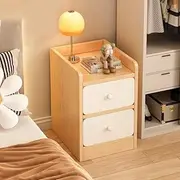 Fohouse Nightstand Bedside Cabinet with Drawer, Bedside Table Wood Night Stand Modern End Table Side Table for Bedroom and Living Room, Bedside Cabinet Night Stands (Natural)