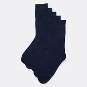 Brilliant Basics Men's Plain Crew Socks 5 Pack - Navy