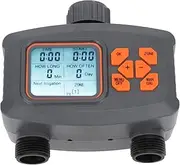 2 Outlet Hose Watering Timer 2 Zone Sprinkler Timer with Rain Sensor Automatic Irrigation Controller with G3/4 Male to G1/2 Female Adapter
