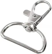 50 Pack - CleverDelights 1 Inch Wide Swivel Lobster Clasps - Silver Color - For 1" Lanyards, Keys, and Jewelry