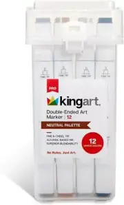 KINGART PRO Double-Ended Art Alcohol Markers, Fine & Chisel Tips and Superior