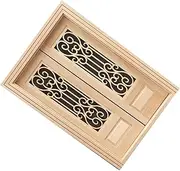 TOYANDONA Wooden Miniature House Doors DIY Mini House Adornment for Boys and Girls 1:12 Scale