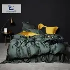 Dark Green 100% Silk Bedding Set Silk Luxury Queen King Duvet Cover Flat Sheet