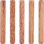 5PCS Pottery Tools Wood Hand Rollers for Clay Clay Stamp Clay Pattern Roller