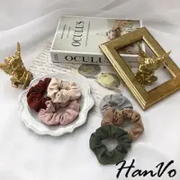 在飛比找蝦皮商城優惠-【HanVo】簡約莫蘭迪色系大腸髮圈 韓系甜美百搭髮圈髮束 