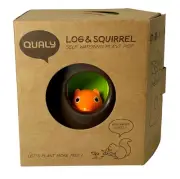 Qualy Log & Squirrel Self Watering Plant Pot, NEW