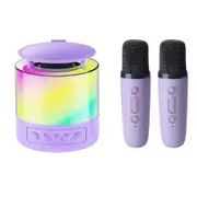 Bluetooth Mini Karaoke Machine Singing Speaker With 2 Wireless Mic And Light