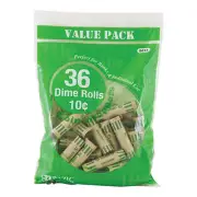 BAZIC Dime 10c Coin Assorted Wrappers 36 Per Pack #5013