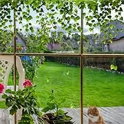 Yeysynana Green Vines Window Clings 2 Set - Hanging Plant Leaves Static Stickers, Removable Double Sided Decals for Home Office Classroom Glass Door Decor (A)